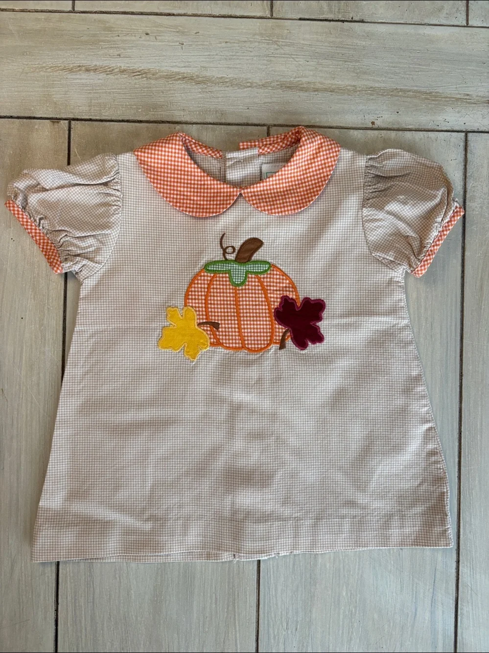 ZU Boutique Tan Orange Pumpkin Fall Top & Bloomers Set 3 Months